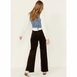 Flash Sale 🌟 Cleo + Wolf 👩 Women's High-Rise Loose Corduroy Wide 👖 Jeans Chocolate 😀 -Cleo & Wolf SHOP unnamed file 10