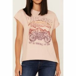 Budget 😀 Cleo + Wolf 👩 Women's Motorcycle Raceway Vintage Graphic Tee Peach 🥰 -Cleo & Wolf SHOP unnamed file 121