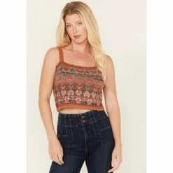 Flash Sale ✨ Cleo + Wolf Cleo + Wold 👩 Women's Cropped Sweater Cami Beige/khaki ❤️