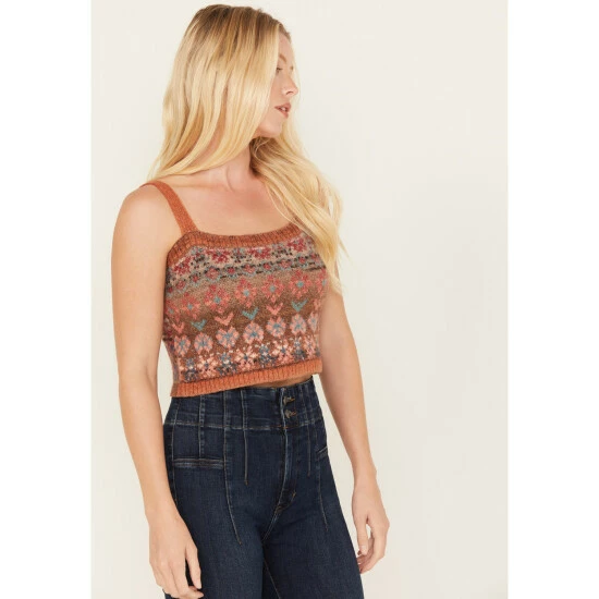 Flash Sale ✨ Cleo + Wolf Cleo + Wold 👩 Women's Cropped Sweater Cami Beige/khaki ❤️ 2 Flash Sale ✨ Cleo + Wolf Cleo + Wold 👩 Women's Cropped Sweater Cami Beige/khaki ❤️ - Image 2