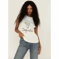 Promo โค๏ธ Cleo + Wolf ๐ฉ Women's May Contain Tequila Tie Dye Tank Ivory ๐คฉ