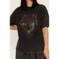 Wholesale 🧨 Cleo + Wolf 👩 Women's Oversized Wolf Graphic Tee Black 🧨 -Cleo & Wolf SHOP unnamed file 192