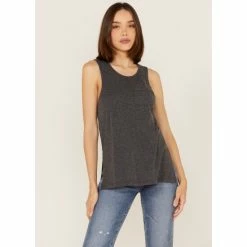 Buy 🤩 Cleo + Wolf 👩 Women's Crossover Back Tank Top Grey ⌛