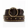 Cheap ✨ Cleo + Wolf 👩 Women's Studded Rivet Leather Retro Belt Dark Brown 😉