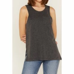 Buy 🤩 Cleo + Wolf 👩 Women's Crossover Back Tank Top Grey ⌛ -Cleo & Wolf SHOP unnamed file 200
