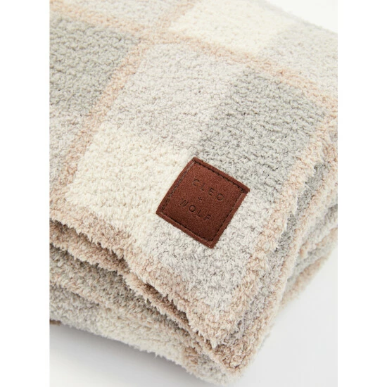 Top 10 🎉 Cleo + Wolf Ivory & Beige Plaid Blanket For None Multi 👍 2 Top 10 🎉 Cleo + Wolf Ivory & Beige Plaid Blanket For None Multi 👍 - Image 2