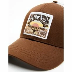 Outlet 😉 Cleo + Wolf 👩 Women's Brown Cord Sunset Patch Mesh-Back Ball Cap ✔️ -Cleo & Wolf SHOP unnamed file 209