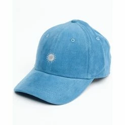 Discount ❤️ Cleo + Wolf 👩 Women's Corduroy Sun Embroidered Ball Cap Medium Blue 🤩