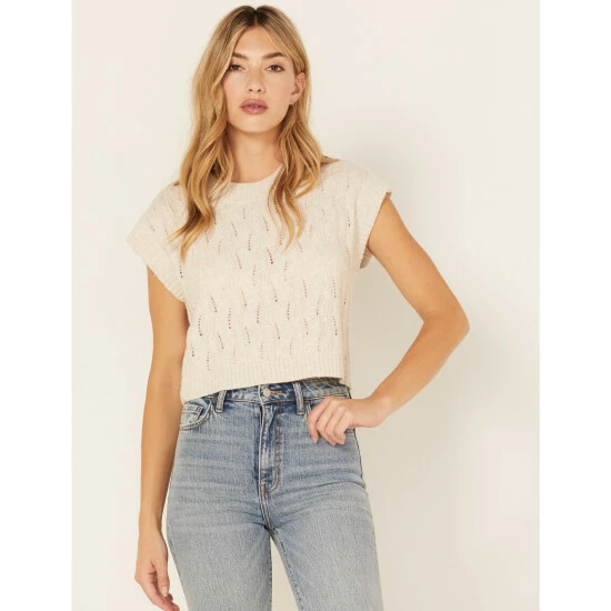 Best deal 😍 Cleo + Wolf 👩 Women's Textured Knit Sweater Ivory ✔️ 1 Best deal 😍 Cleo + Wolf 👩 Women's Textured Knit Sweater Ivory ✔️