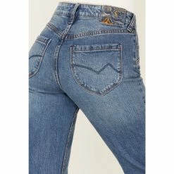 Best Pirce 🔥 Cleo + Wolf 👩 Women's High Rise Straight Dark Wash Denim 👖 Jeans Dark Medium Wash 🎁 -Cleo & Wolf SHOP unnamed file 25