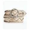 Hot Sale 🌟 Cleo + Wolf 👩 Women's Double Prong Braided Leather Belt Ivory 🎁