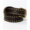 Brand new 🛒 Cleo + Wolf 👩 Women's Studded Criss-Cross Keeper Vintage Belt Dark Brown ⌛