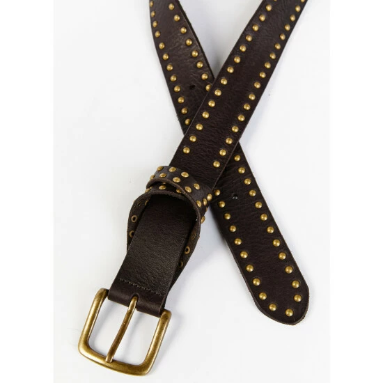Brand new 🛒 Cleo + Wolf 👩 Women's Studded Criss-Cross Keeper Vintage Belt Dark Brown ⌛ 2 Brand new 🛒 Cleo + Wolf 👩 Women's Studded Criss-Cross Keeper Vintage Belt Dark Brown ⌛ - Image 2