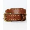Brand new 👏 Cleo + Wolf 👩 Women's Studded Criss-Cross Keeper Vintage Belt Medium Brown ⌛