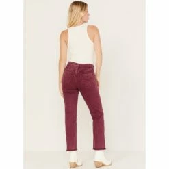 Discount ⌛ Cleo + Wolf 👩 Women's High-Rise Distressed Knee Slim Stretch Straight 👖 Jeans Purple 😍 -Cleo & Wolf SHOP unnamed file 28