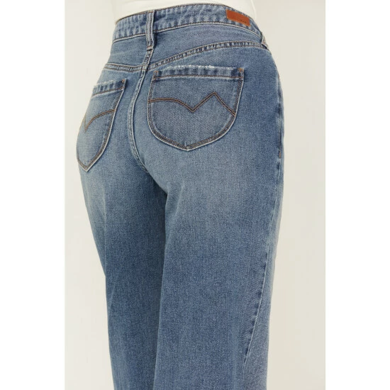 Deals 🤩 Cleo + Wolf 👩 Women's Medium Wash High Rise Loose Distressed 👖 Jeans ⭐ 4 Deals 🤩 Cleo + Wolf 👩 Women's Medium Wash High Rise Loose Distressed 👖 Jeans ⭐ - Image 4