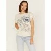 Cheapest ✔️ Cleo + Wolf 👩 Women's California Map Graphic Tee Ivory 🛒