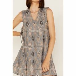 Flash Sale 🔔 Cleo + Wolf 👩 Women's Southwestern Print Tie 👗 Dress Blue 🔥 -Cleo & Wolf SHOP unnamed file 400