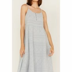 Discount 😍 Cleo + Wolf 👩 Women's Tiered Relaxed Fit Midi 👗 Dress Steel Blue 🛒 -Cleo & Wolf SHOP unnamed file 405