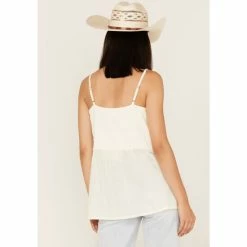 Cheap ⭐ Cleo + Wolf 👩 Women's Smocked Button Front Woven Tank Top Ivory 😍 -Cleo & Wolf SHOP unnamed file 426