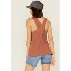 Budget 😍 Cleo + Wolf 👩 Women's Crossover Back Tank Top Brown 🧨 -Cleo & Wolf SHOP unnamed file 442