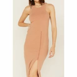 Wholesale 🔥 Cleo + Wolf 👩 Women's Split Side Tank Midi 👗 Dress Beige/khaki 😍 -Cleo & Wolf SHOP unnamed file 445