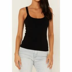 Hot Sale 🔥 Cleo + Wolf 👩 Women's Ruffle Trim Tank Top Black 🛒 -Cleo & Wolf SHOP unnamed file 453