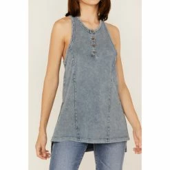 Budget 😍 Cleo + Wolf 👩 Women's Racerback Jersey Tank Blue 🥰 -Cleo & Wolf SHOP unnamed file 457