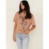 Best Sale 😉 Cleo + Wolf 👩 Women's Beer Garden Graphic Boxy Crop Tee Beige/khaki ✨