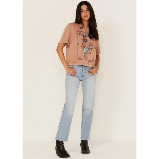 Best Sale 😉 Cleo + Wolf 👩 Women's Beer Garden Graphic Boxy Crop Tee Beige/khaki ✨ 2 Best Sale 😉 Cleo + Wolf 👩 Women's Beer Garden Graphic Boxy Crop Tee Beige/khaki ✨ - Image 2