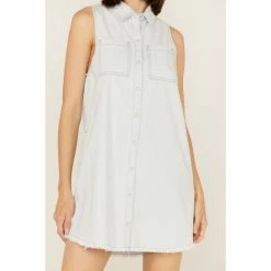 Best deal ✨ Cleo + Wolf 👩 Women's Medium Wash Sleeveless Denim 👕 Shirt 👗 Dress 🔥 -Cleo & Wolf SHOP unnamed file 489