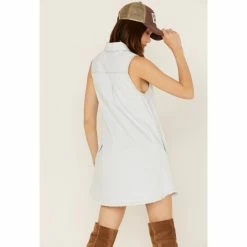 Best deal ✨ Cleo + Wolf 👩 Women's Medium Wash Sleeveless Denim 👕 Shirt 👗 Dress 🔥 -Cleo & Wolf SHOP unnamed file 490