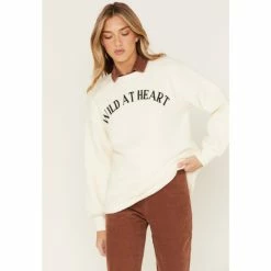 Best reviews of 😉 Cleo + Wolf 👩 Women's Wild At Heart Graphic Sweatshirt Ivory 🥰