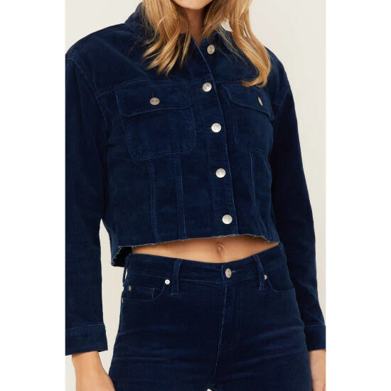 Coupon 🤩 Cleo + Wolf 👩 Women's Cropped Corduroy Jacket Indigo ❤️ 3 Coupon 🤩 Cleo + Wolf 👩 Women's Cropped Corduroy Jacket Indigo ❤️ - Image 3