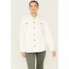 Best deal 😀 Cleo + Wolf 👩 Women's Oversized Solid Faux Leather Shacket Ivory 💯