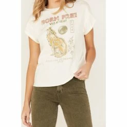 Coupon 🎉 Cleo + Wolf 👩 Women's Born Free Graphic Tee Ivory 🎁 -Cleo & Wolf SHOP unnamed file 582