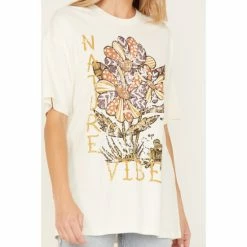 Cheapest 🧨 Cleo + Wolf 👩 Women's Nature Vibes Oversized Graphic Tee Ivory 🎉 -Cleo & Wolf SHOP unnamed file 594