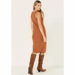 Outlet 👍 Cleo + Wolf 👩 Women's Ribbed Tank Midi 👗 Dress Brown 😉 -Cleo & Wolf SHOP unnamed file 599