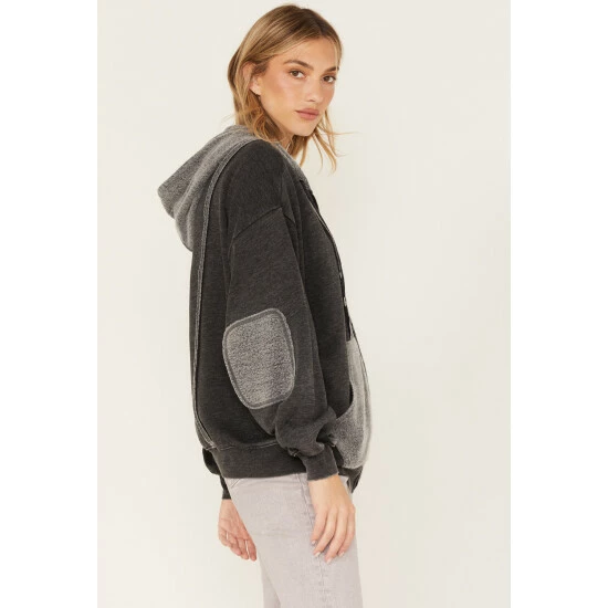 Top 10 🔥 Cleo + Wolf 👩 Women's Seamed Zip Hoodie Black ✨ 2 Top 10 🔥 Cleo + Wolf 👩 Women's Seamed Zip Hoodie Black ✨ - Image 2