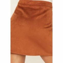 Brand new 😀 Cleo + Wolf 👩 Women's Faux Suede 👗 Skirt Cognac ✨ -Cleo & Wolf SHOP unnamed file 631