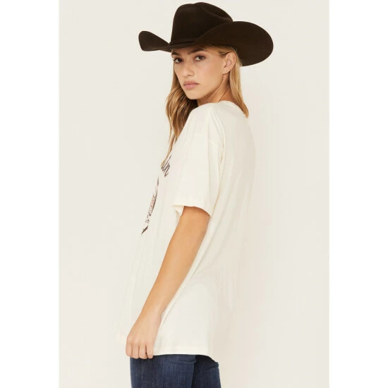 Discount ❤️ Cleo + Wolf 👩 Women's Frosty Mountain Oversized Short Sleeve Graphic Tee Ivory 🥰 3 Discount ❤️ Cleo + Wolf 👩 Women's Frosty Mountain Oversized Short Sleeve Graphic Tee Ivory 🥰 - Image 3