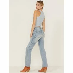 Coupon 👏 Cleo + Wolf 👩 Women's Carpenter Straight Denim 👖 Jeans Light Wash ❤️ -Cleo & Wolf SHOP unnamed file 65