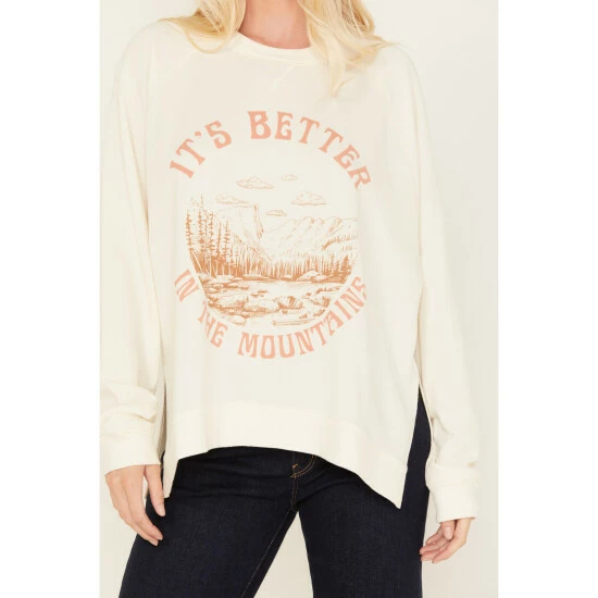 Best deal 😀 Cleo + Wolf 👩 Women's Rockies Graphic Sweatshirt Blush ⭐ 3 Best deal 😀 Cleo + Wolf 👩 Women's Rockies Graphic Sweatshirt Blush ⭐ - Image 3