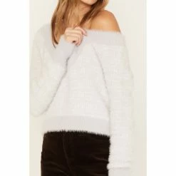 Top 10 😀 Cleo + Wolf 👩 Women's Fuzzy Yarn Sweater Light Purple ✨ -Cleo & Wolf SHOP unnamed file 678