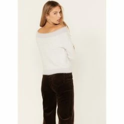 Top 10 😀 Cleo + Wolf 👩 Women's Fuzzy Yarn Sweater Light Purple ✨ -Cleo & Wolf SHOP unnamed file 679