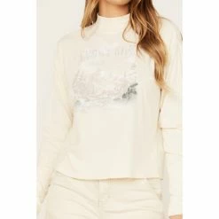 New 👏 Cleo + Wolf 👩 Women's Mock Neck Tee Off White 👏 -Cleo & Wolf SHOP unnamed file 686