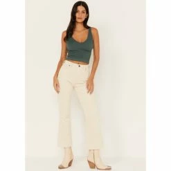 Wholesale 🔥 Cleo + Wolf 👩 Women's Mid-Rise Flare Corduroy Pants Natural ⌛