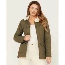 Coupon 👏 Cleo + Wolf 👩 Women's Faux Shearling Jacket Olive ✔️