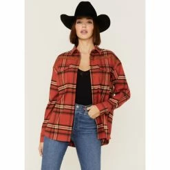 Cheap 👏 Cleo + Wolf 👩 Women's Cozy Spring Flannel Brick Red 👏