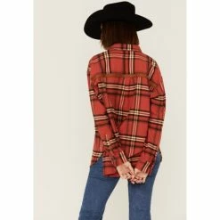 Cheap 👏 Cleo + Wolf 👩 Women's Cozy Spring Flannel Brick Red 👏 -Cleo & Wolf SHOP unnamed file 88